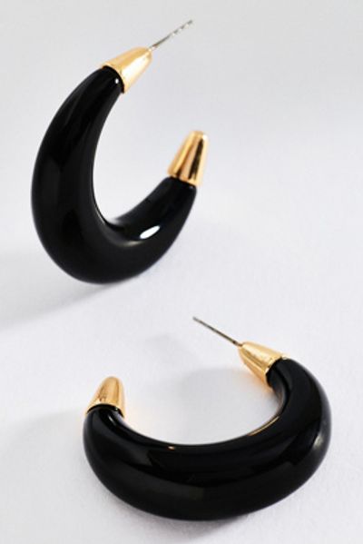By Anthropologie Tipped Resin Hoop Earrings