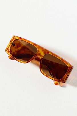By Anthropologie Toirtoise Shell Flat Top Sunglasses