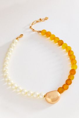 By Anthropologie Two-Tone Beaded Pearl Necklace