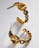By Anthropologie Two Tone Crystal Hoop Earrings - 1