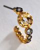 By Anthropologie Two Tone Crystal Hoop Earrings - 2