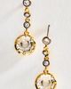 By Anthropologie Two Tone Round Crystal Earrings - 1