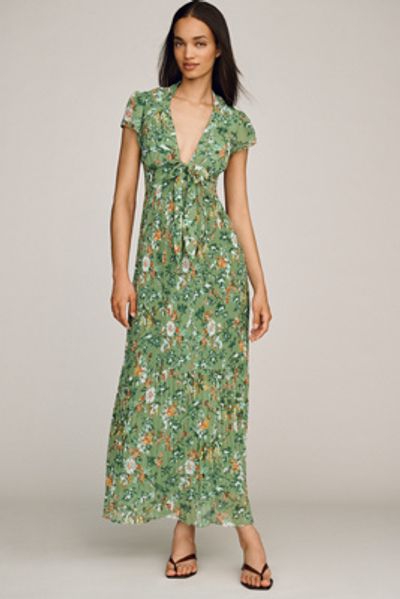 By Anthropologie V-Neck Tie Midi Dress