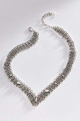 By Anthropologie V-Shaped Chainmail Necklace