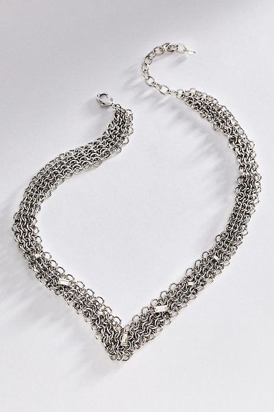 By Anthropologie V-Shaped Chainmail Necklace
