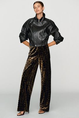 By Anthropologie Velvet High-Rise Wide-Leg Pants