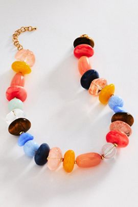 By Anthropologie Vibrant Mixed Stone Necklace