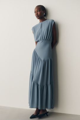 By Anthropologie Waisted Cap-Sleeve Dress