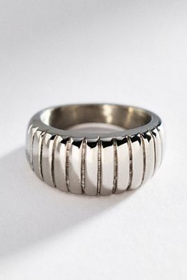 By Anthropologie Water-Resistant Chunky Ribbed Ring
