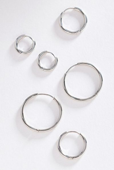 By Anthropologie Water-Resistant Hoop Earrings, Set of 3