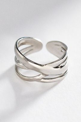 By Anthropologie Water-Resistant Open Stacked Band Ring