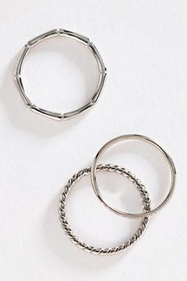 By Anthropologie Water-Resistant Rings, Set of 3
