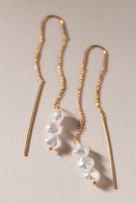 By Anthropologie Weddings 3-Pearl Threader Earrings