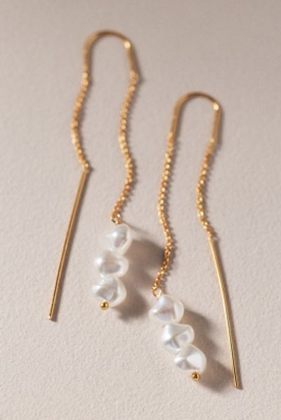 By Anthropologie Weddings 3-Pearl Threader Earrings