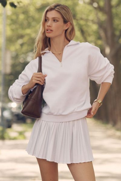 By Anthropologie Weddings Bride Embroidered Quarter-Zip Pullover