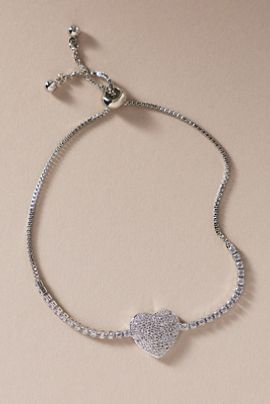 By Anthropologie Weddings By Anthropologie All My Love Sparkle Heart Bracelet