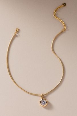 By Anthropologie Weddings By Anthropologie Crystal Bezel Pendant Necklace