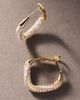 By Anthropologie Weddings By Anthropologie Pearled Crystal Square Hoop Earrings - 1