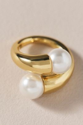 By Anthropologie Weddings Chunky Twist Pearl Ring
