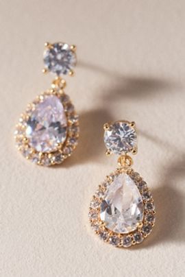 By Anthropologie Weddings Crystal Teardrop Earrings