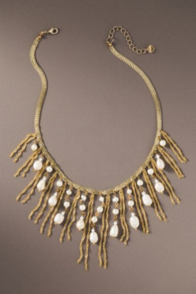 By Anthropologie Weddings Dangle Fringe Necklace