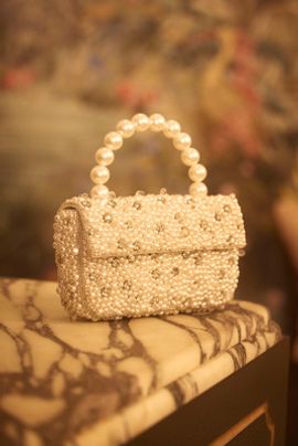 By Anthropologie Weddings Fiona Beaded Bag: Pearl-Strap Embellished Edition