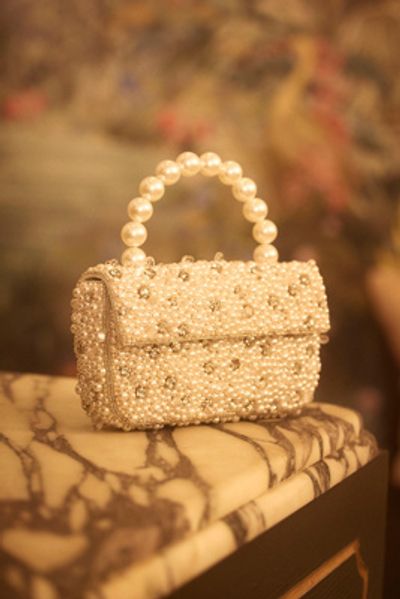By Anthropologie Weddings Fiona Beaded Bag: Pearl-Strap Embellished Edition