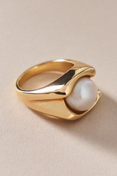 By Anthropologie Weddings Freshwater Pearl Signet Ring