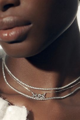 By Anthropologie Weddings Mrs. Bubble Letter Necklace
