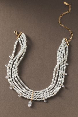 By Anthropologie Weddings Pearl Drop Choker Necklace