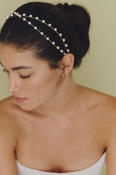 By Anthropologie Weddings Pearl Duet Headband