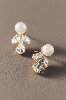 By Anthropologie Weddings Pearled Crystal Cluster Earrings