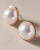 By Anthropologie Weddings Round Bezel Pearl Earrings - 1