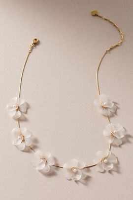 By Anthropologie Weddings Soft Flower Choker Necklace