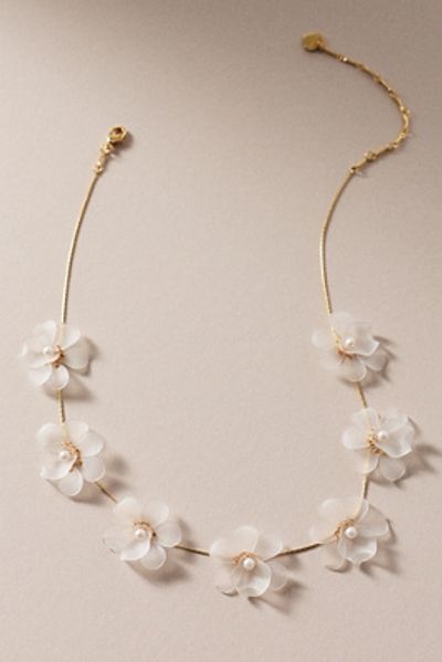 By Anthropologie Weddings Soft Flower Choker Necklace