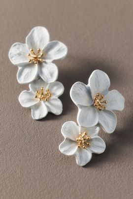 By Anthropologie Weddings Stacked Floral Earrings