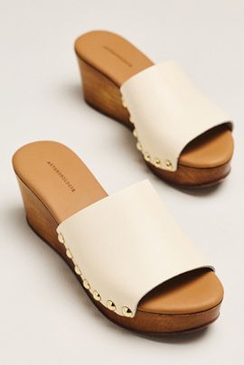 By Anthropologie Wooden Platform Heels