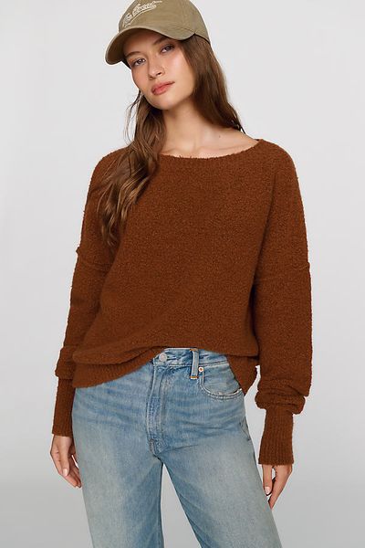 By Anthropologie Wool Blend Off Shoulder Sweater