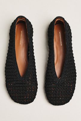 By Anthropologie Woven Crochet Ballet Flats