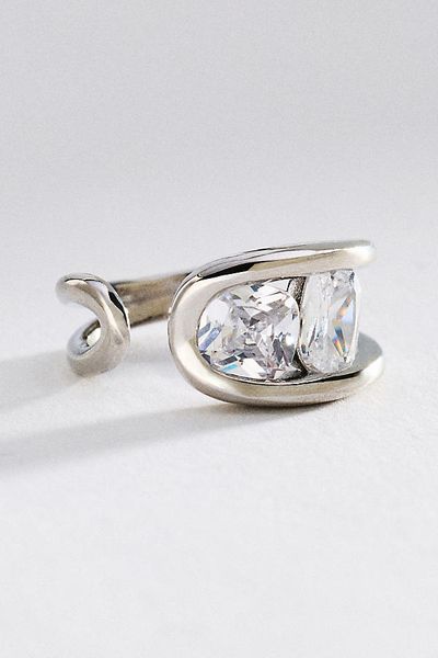 By Anthropologie Wrap Crystal Ring