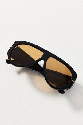 By Anthropologie Wrapped Flat-Top Aviator Sunglasses