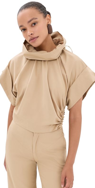 By Efrain Mogollon By Efrain Mogollon Guaricha High Neck Top Khaki