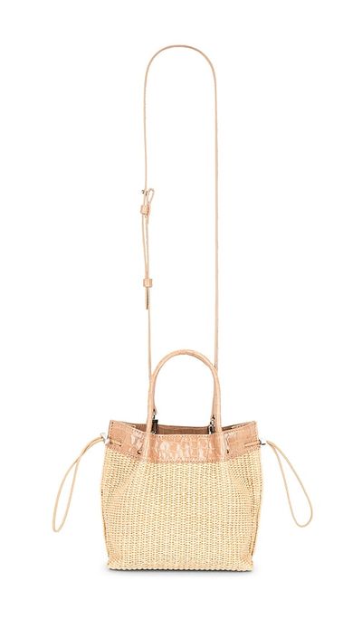 BY FAR BY FAR Baby Kayla Raffia & Croco Embossed Handbag