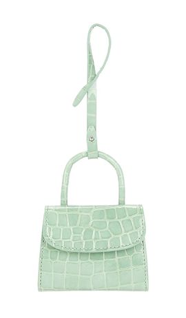 BY FAR BY FAR Mini Mini Croco Embossed Card Holder