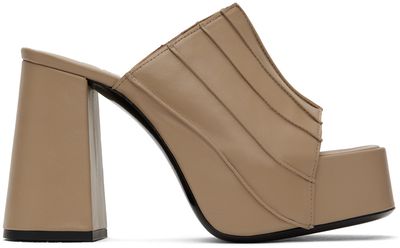BY FAR BY FAR SSENSE Exclusive Tan Brad Heeled Sandals