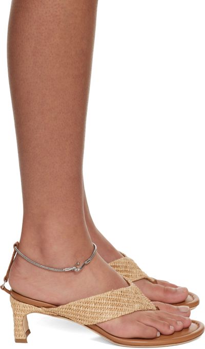 BY FAR BY FAR Tan Dasha Raffia Heeled Sandals