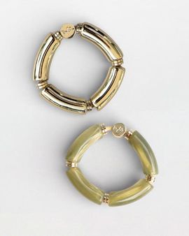 By Lilla By Lilla Lime Champagne Capsule Bracelet Hairtie Set 