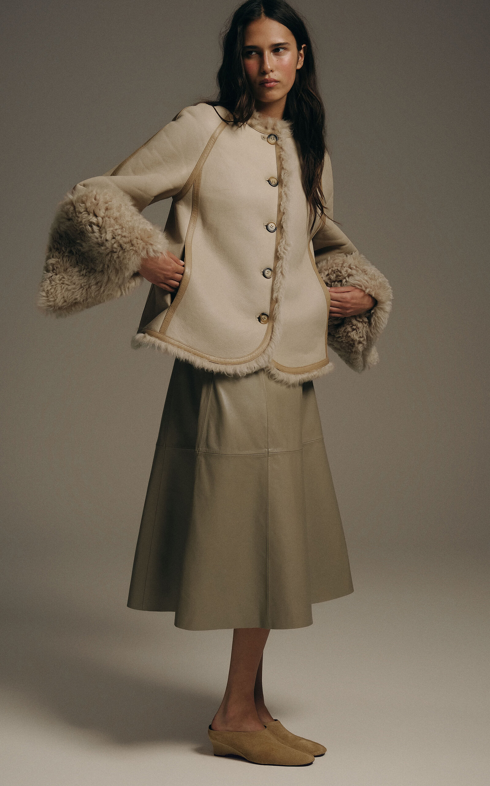 By Malene Birger By Malene Birger Dora ShearlingTrimmed Leather Jacket