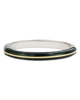 By Pariah By Pariah 14K Yellow Gold & Sterling Silver Moss Agate Bangle Bracelet
