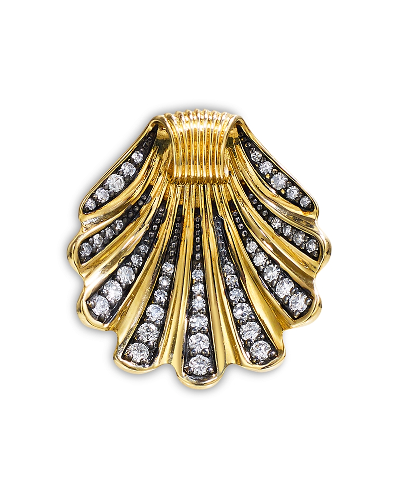 By Pariah By Pariah 14K Yellow Gold Diamond Shell Pendant, 0.33 tcw